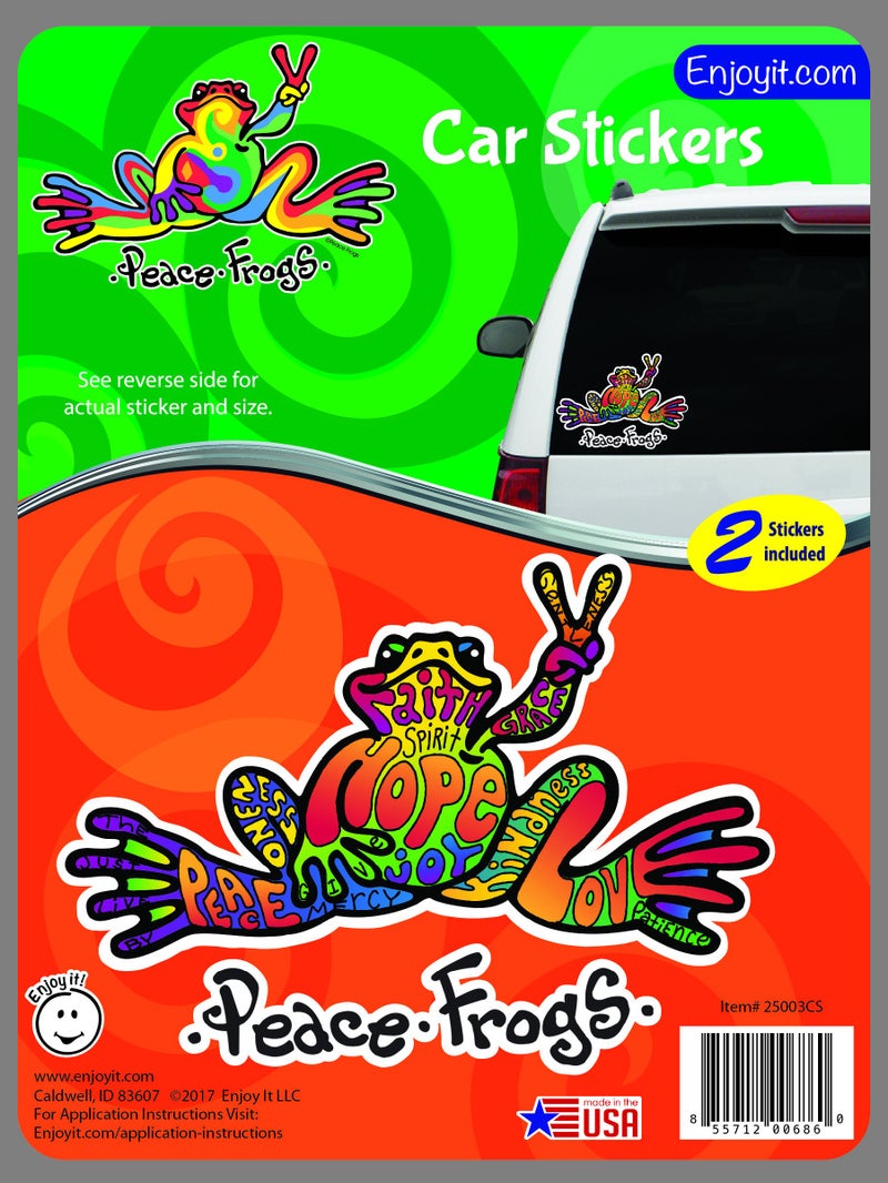 Enjoy It Peace Frogs Hope Peace Frogs Car Sticker, Outdoor Rated Vinyl Sticker Decal for Windows, Bumpers, Laptops or Crafts - Image 2
